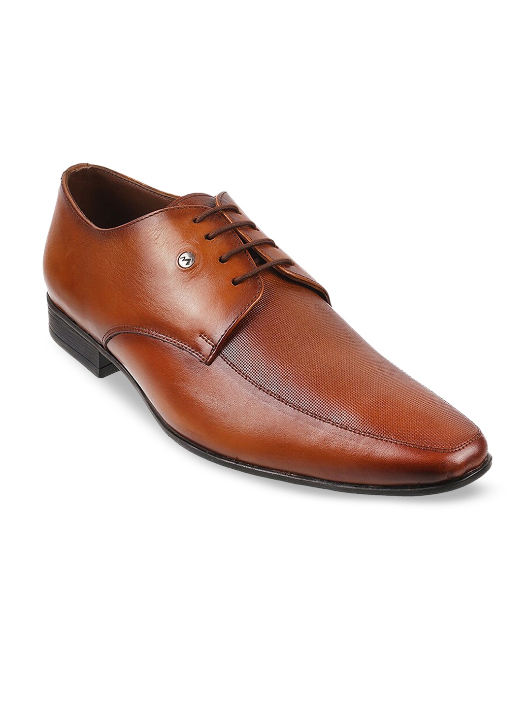 

Metro Men Tan Solid Leather Formal Shoes