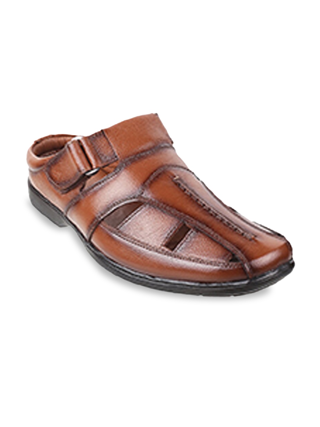 

Metro Men Tan & Black Shoe-Style Sandals