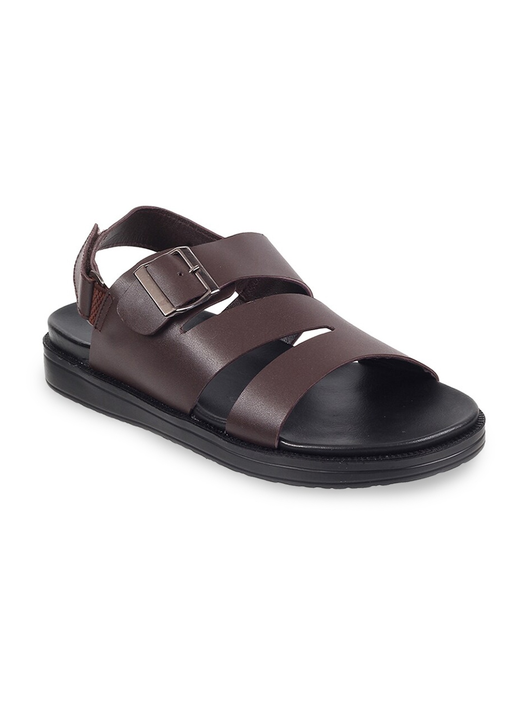 

Metro Men Brown & Black Comfort Sandals