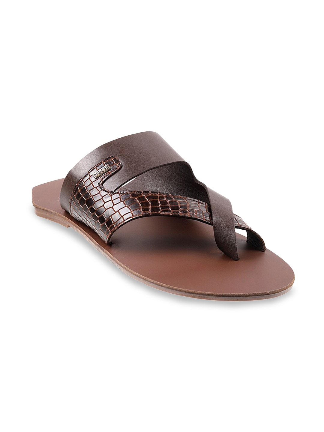 

Mochi Men Brown & Tan Leather Comfort Sandals
