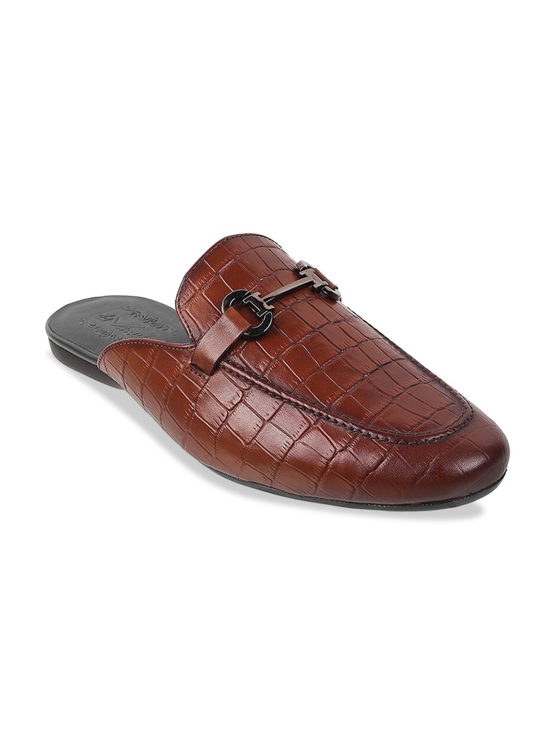 

DAVINCHI Men Tan Leather Shoe-Style Sandals