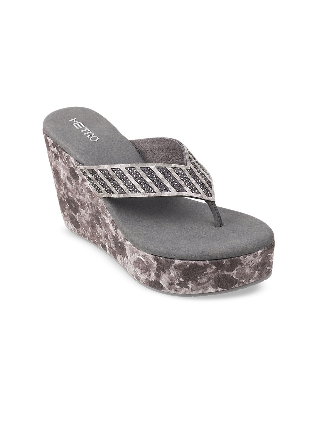 

Metro Grey Embellished Wedge Heels