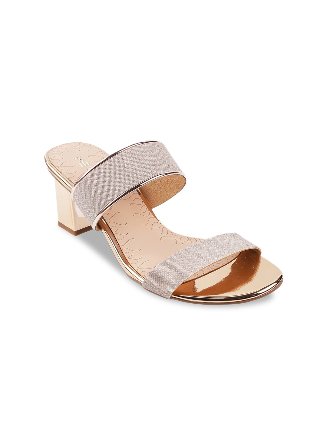 

Metro Women Gold-Toned Block Sandals