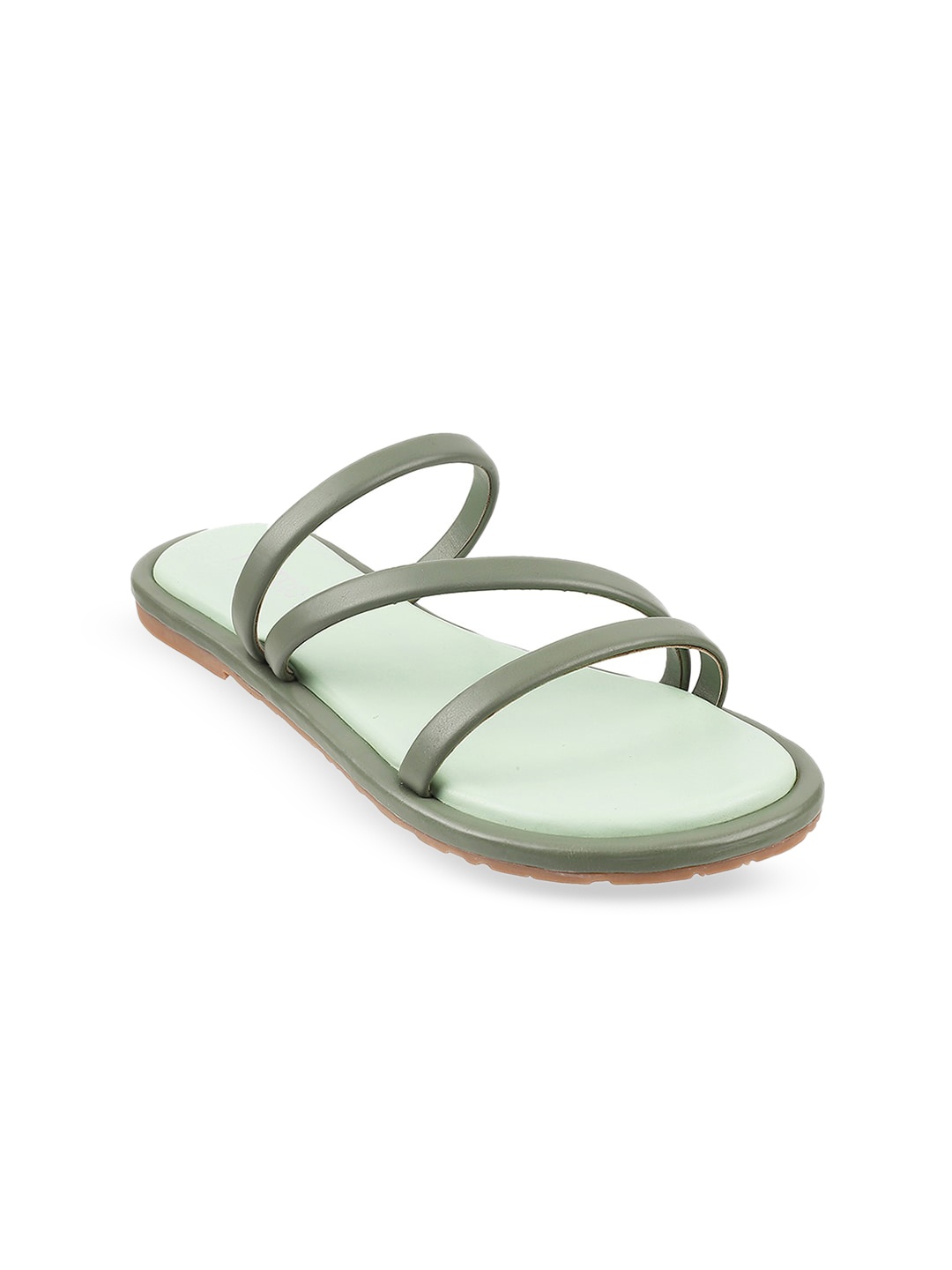 

Metro Women Green Solid Synthetic Open Toe Flats