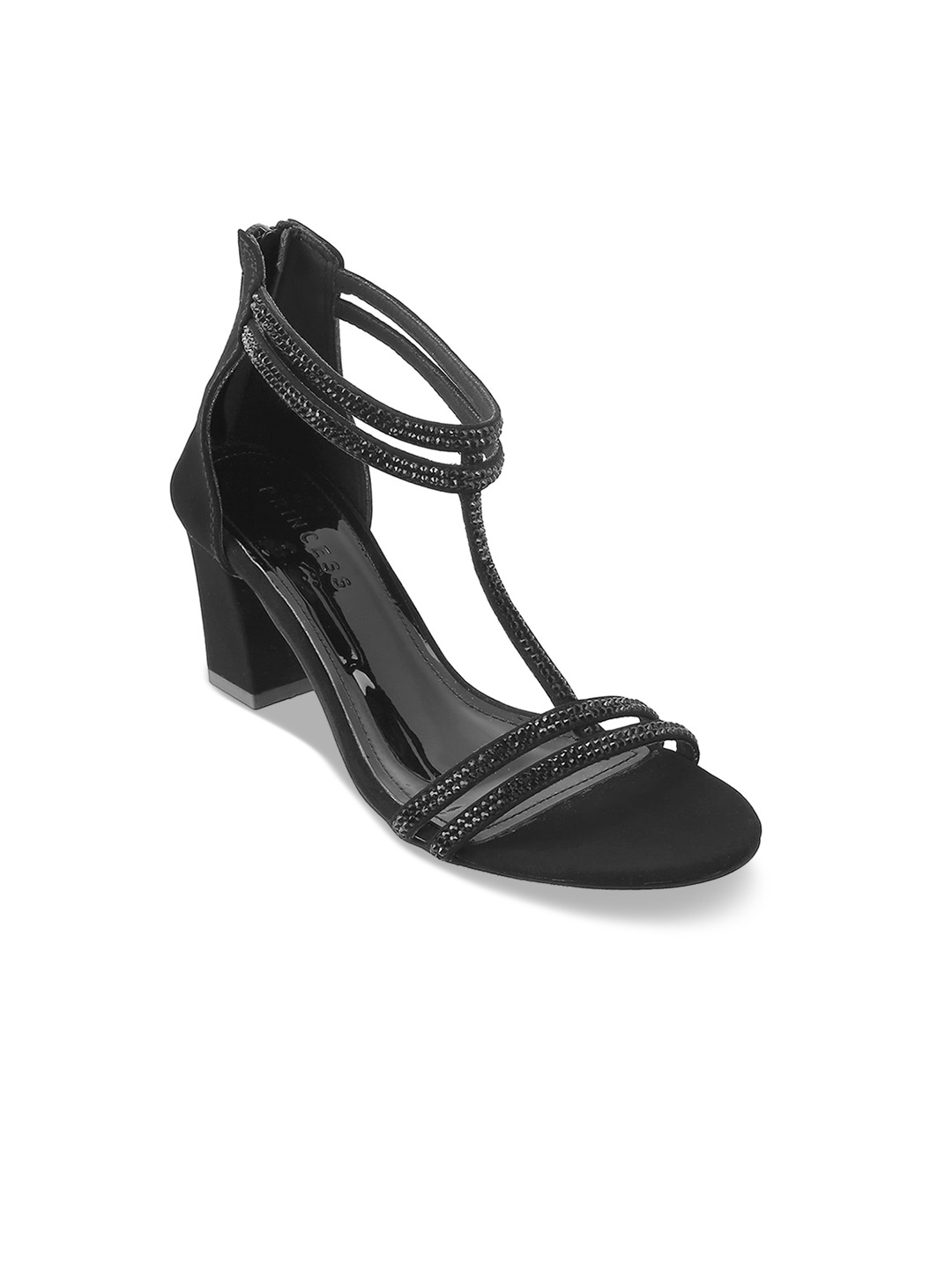 

Metro Women Black Embellished Block Sandals