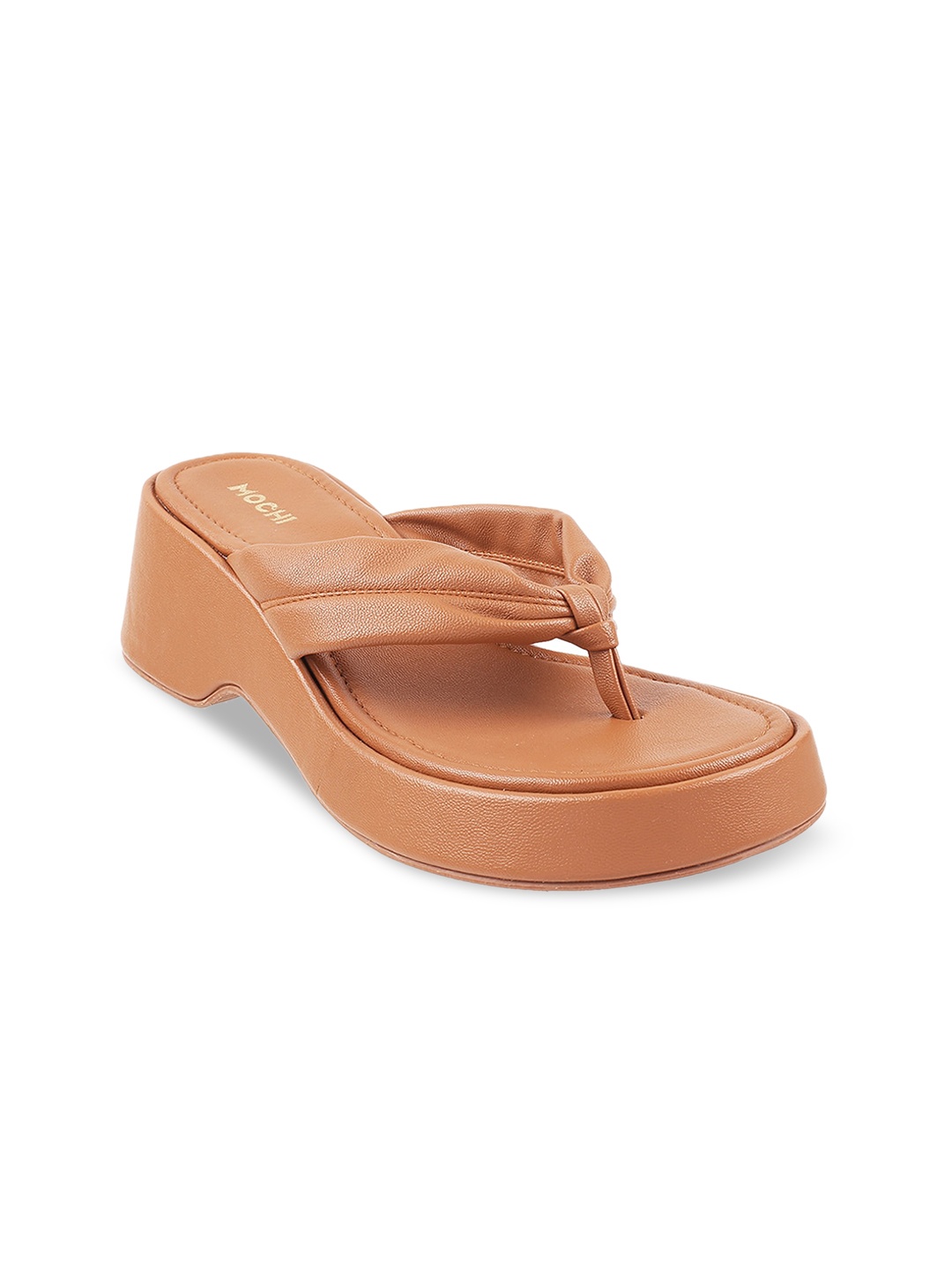 

Mochi Women Tan Platform Sandals