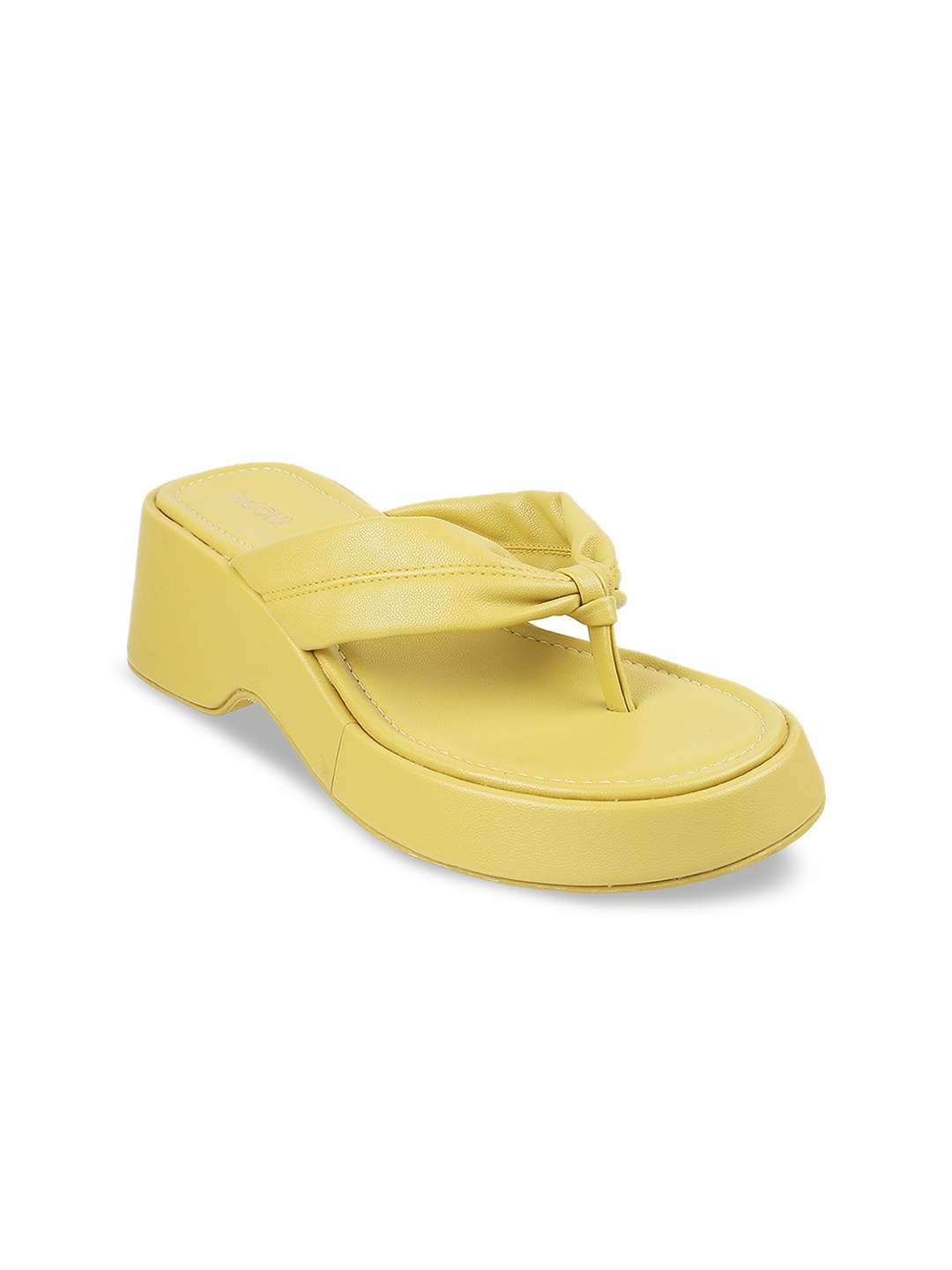 

Mochi Women Yellow Block Sandals