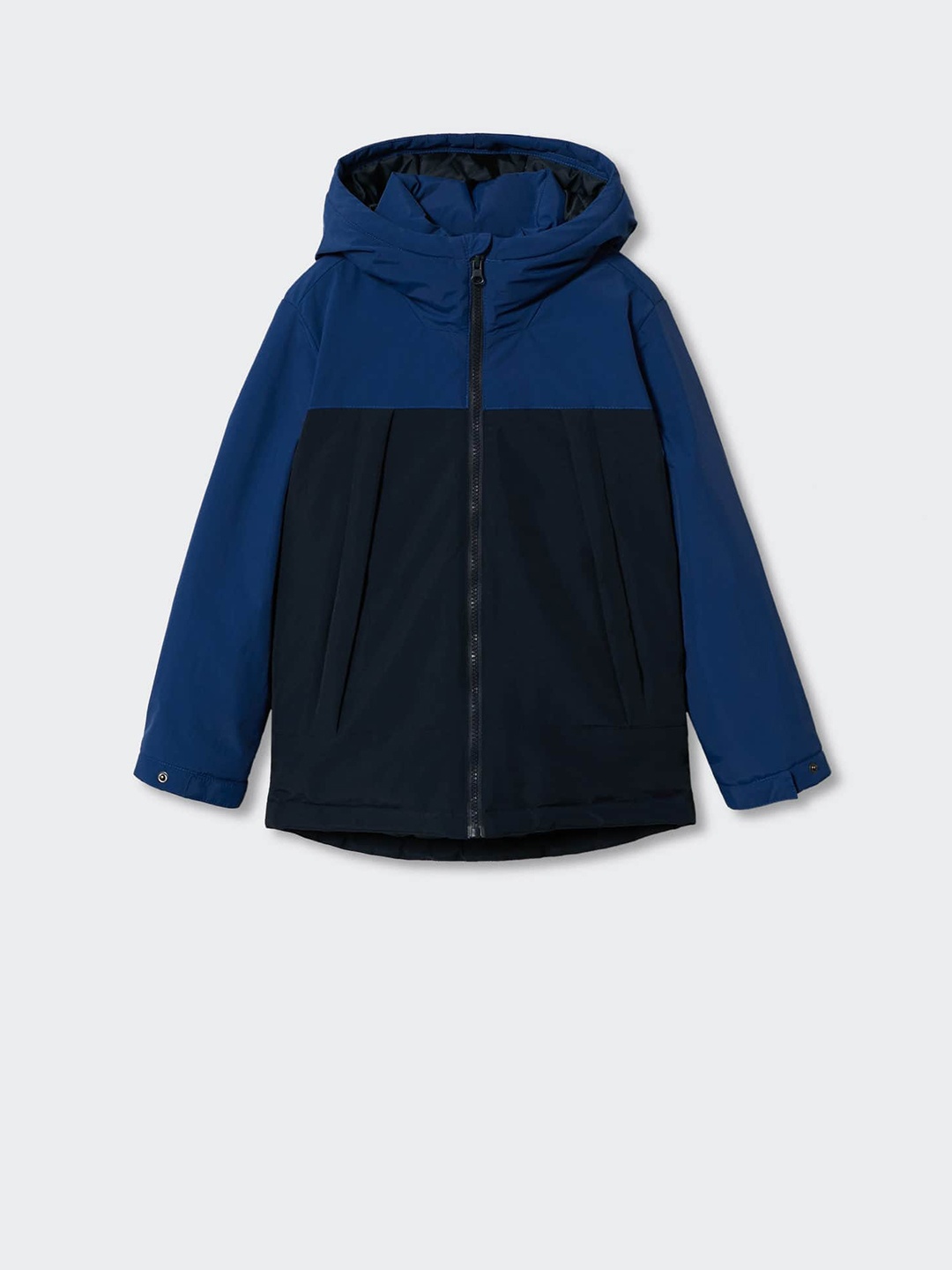 

Mango Kids Boys Colourblocked Sustainable Padded Hooded Jacket, Blue