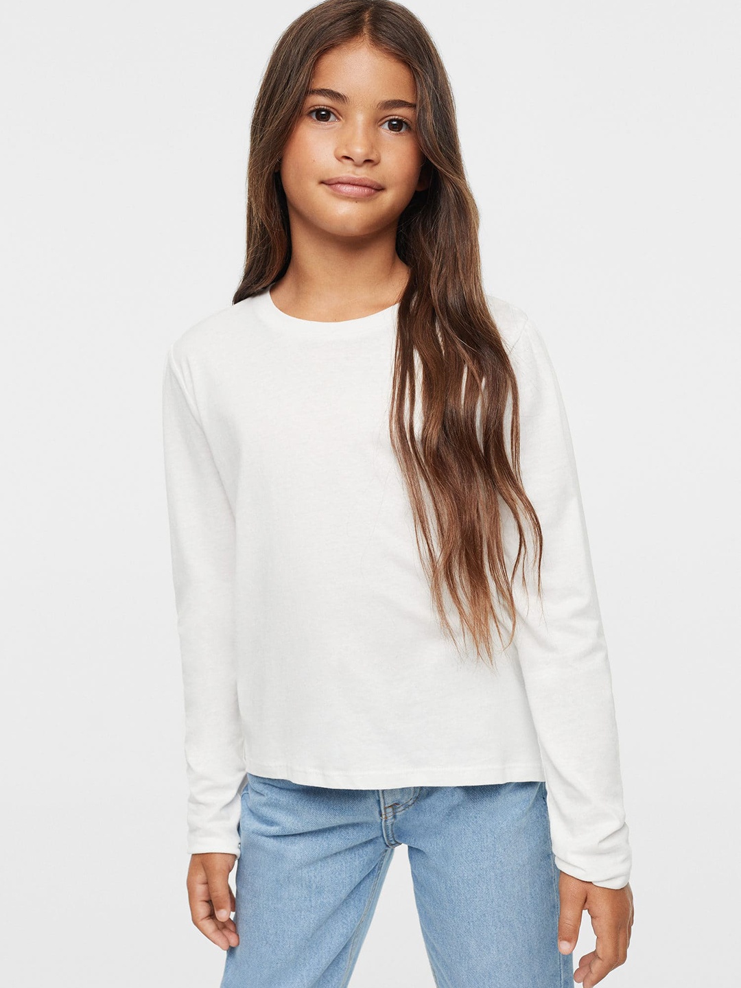 

Mango Kids Girls Pure Cotton T-shirt, White