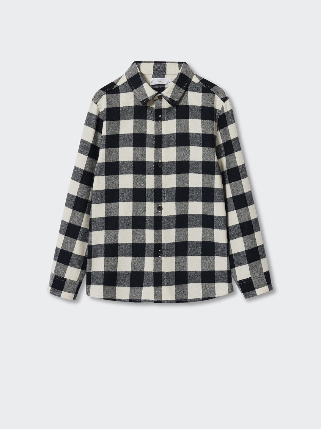 

Mango Kids Boys Buffalo Checked Pure Cotton Sustainable Casual Shirt, Black