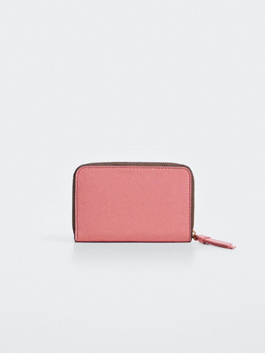 

MANGO Women Colourblocked Zip Around Wallet, Peach