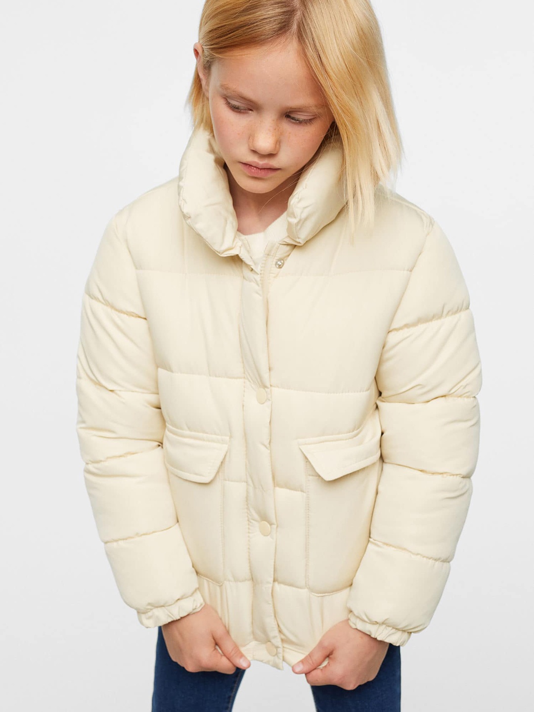 

Mango Kids Girls Sustainable Puffer Jacket, Off white