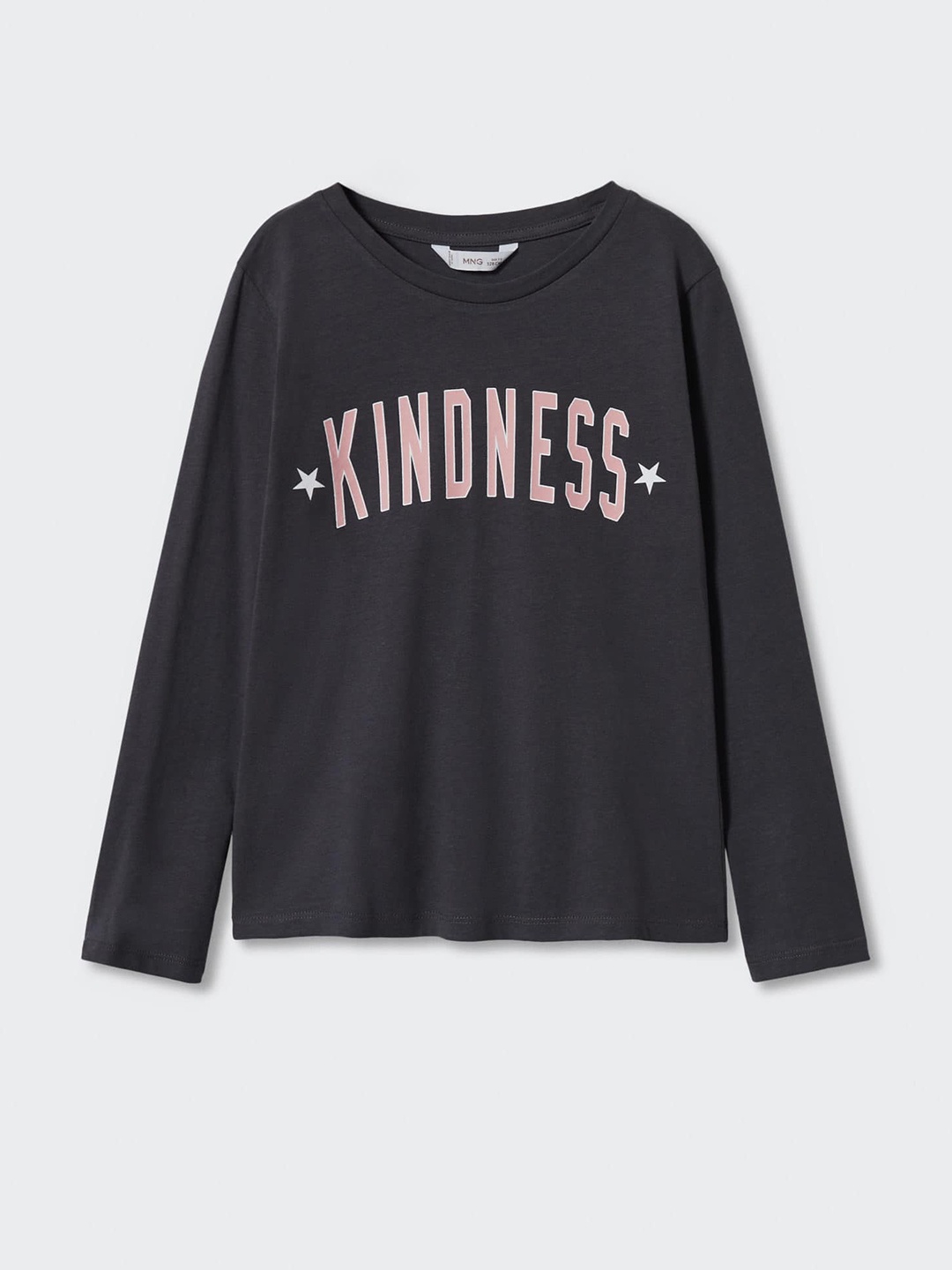 

Mango Kids Girls Printed Sustainable Pure Cotton T-shirt, Charcoal