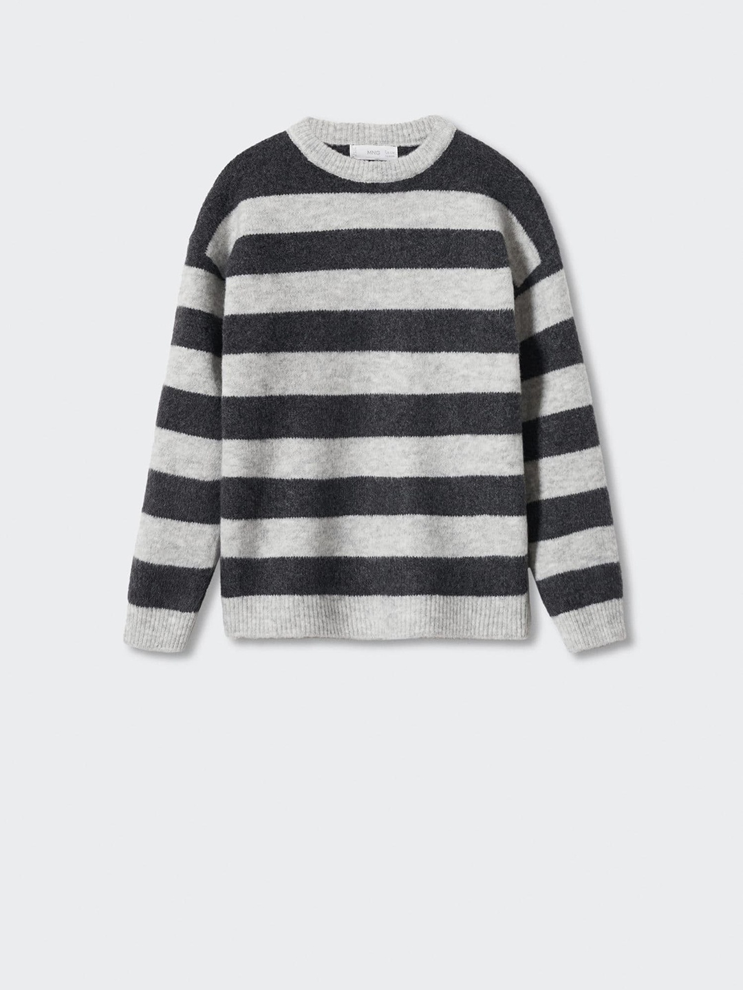 

Mango Kids Boys Striped Sustainable Pullover, Grey