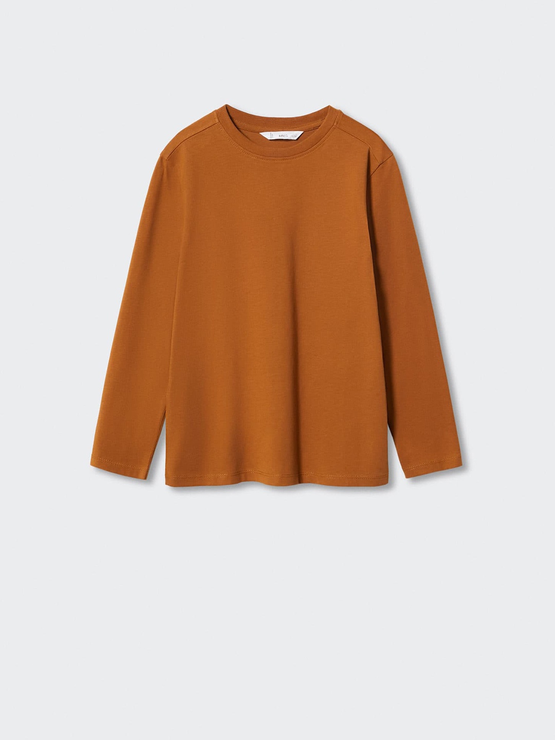 

Mango Kids Boys Solid Pure Cotton Sustainable T-shirt, Brown
