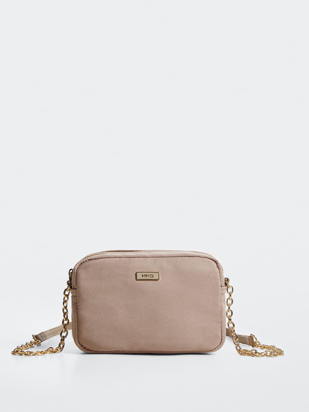 

MANGO Women Beige Solid Structured Sling Bag