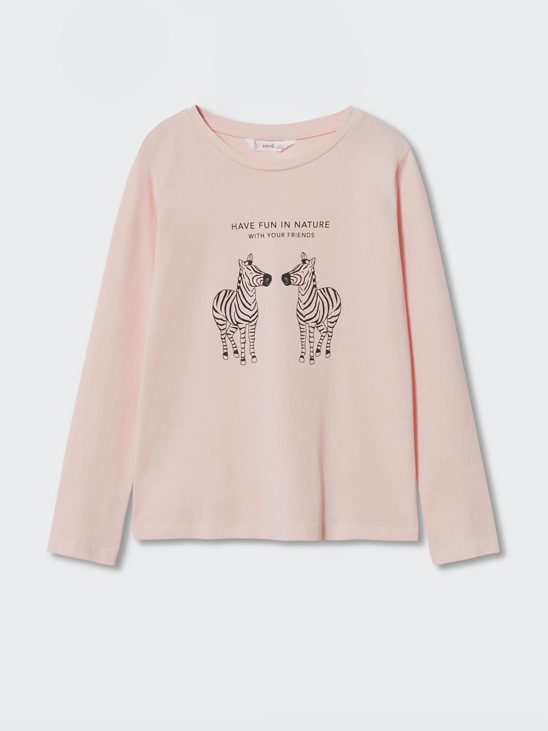 

Mango Kids Girls Printed Sustainable Pure Cotton T-shirt, Pink