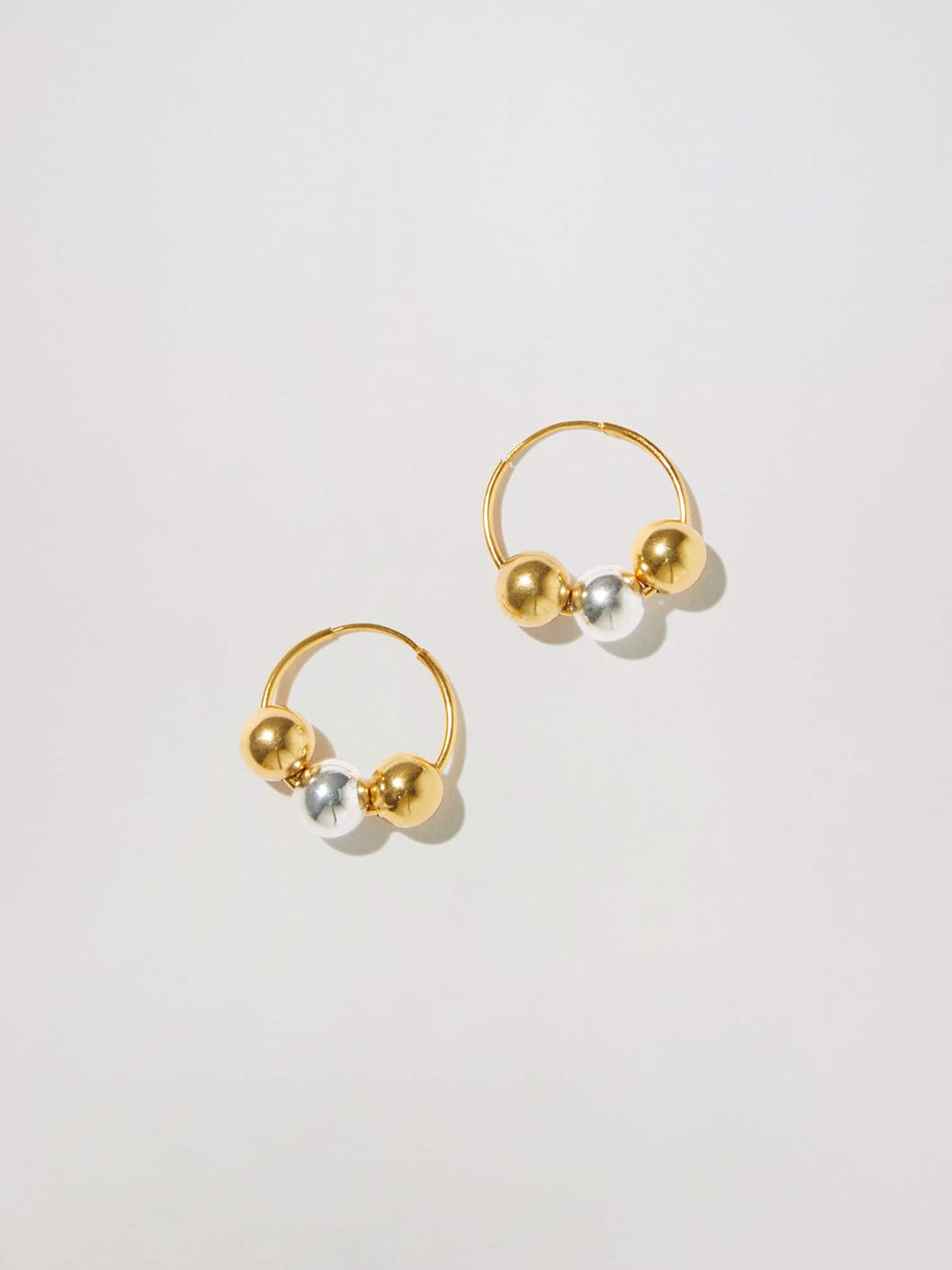 

MANGO Women Gold & Silver-Toned Spherical Hoop Earrings