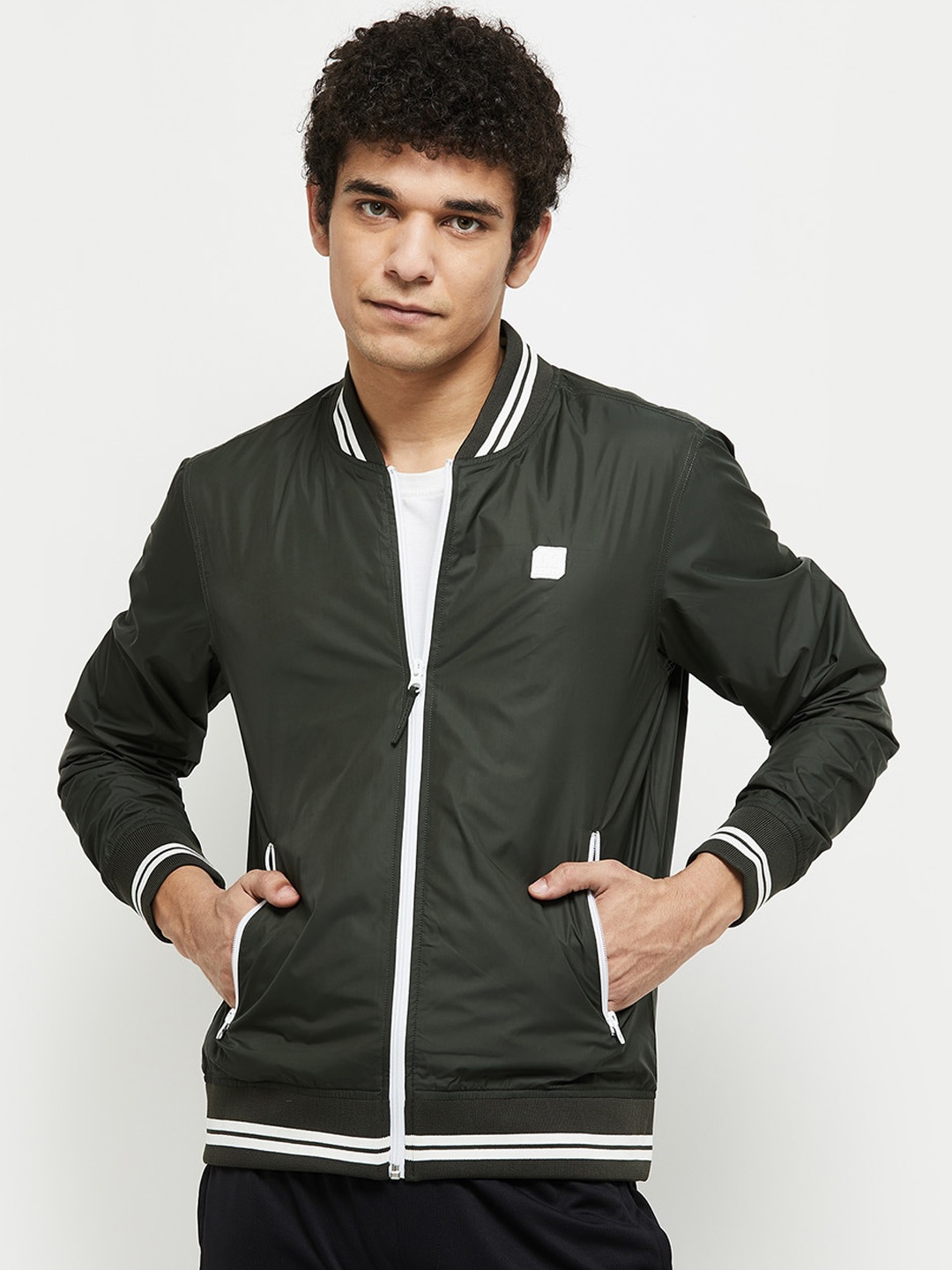 

max Men Green Bomber Jacket