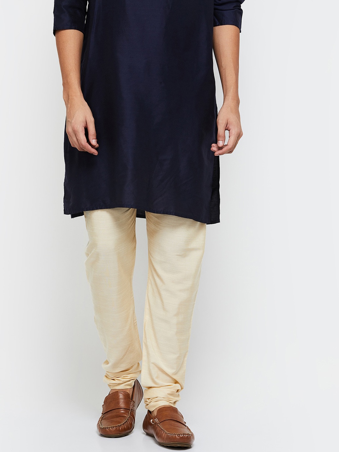 

max Men Beige Slim Fit Solid Churidar