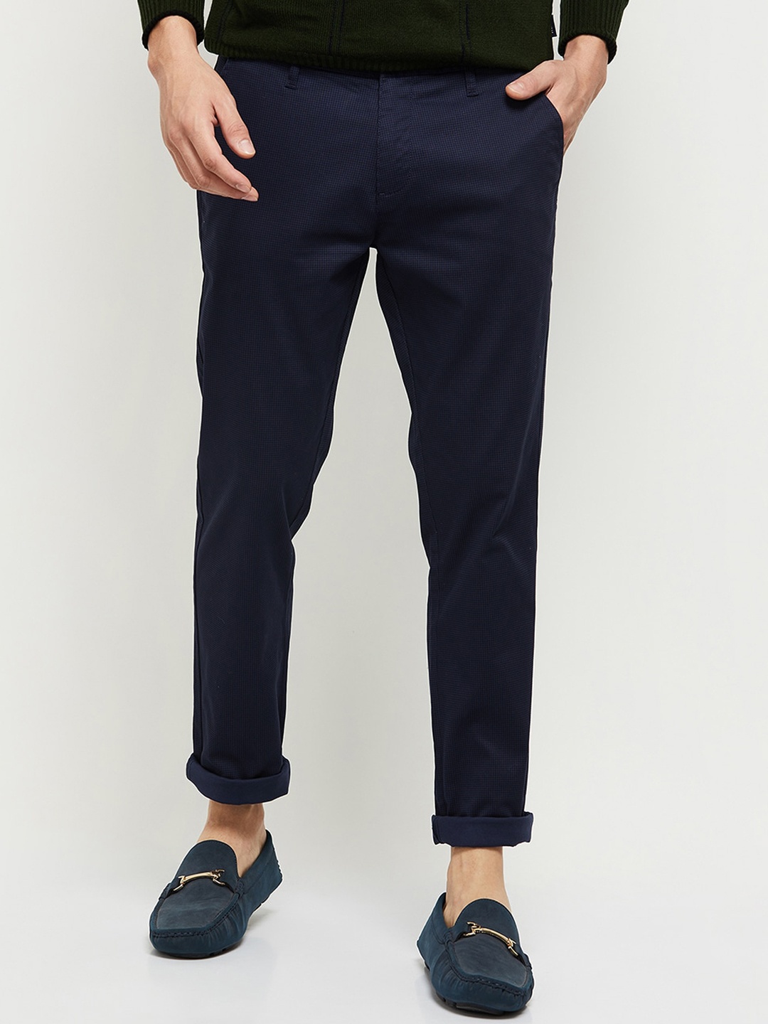 

max Men Blue Chinos Trousers