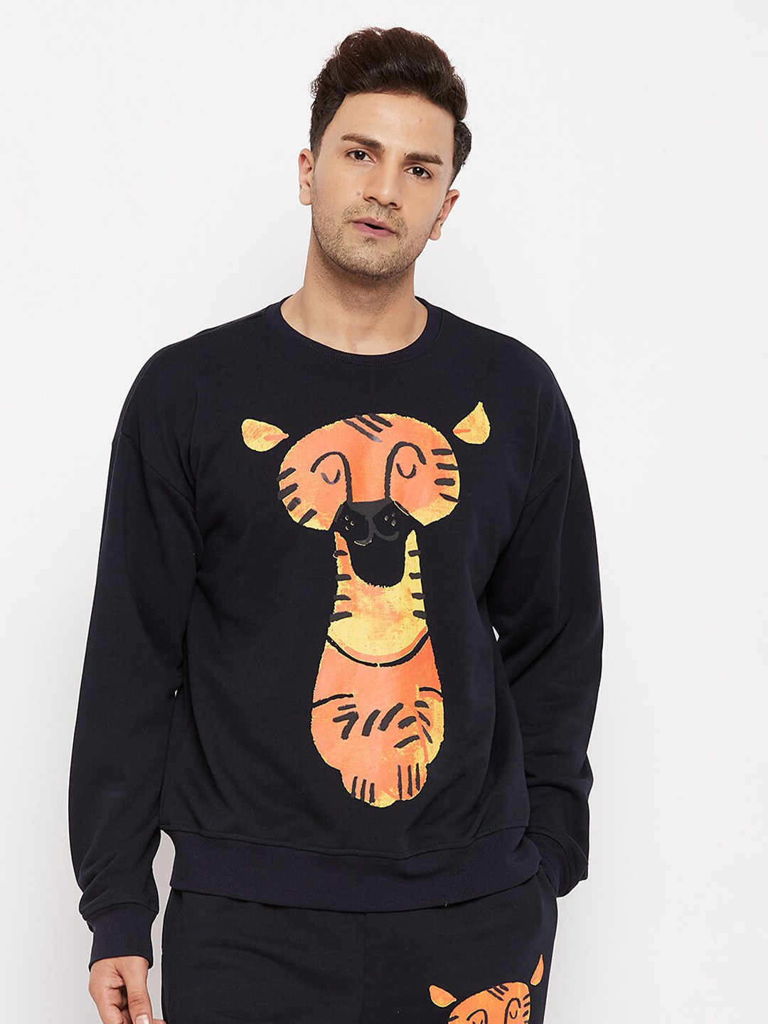 

FUGAZEE Men Navy Blue Graphic Printed Sweatshirt