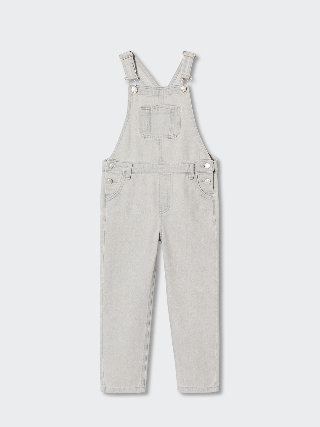 

Mango Kids Girls Sustainable Pure Cotton Denim Dungarees, Grey