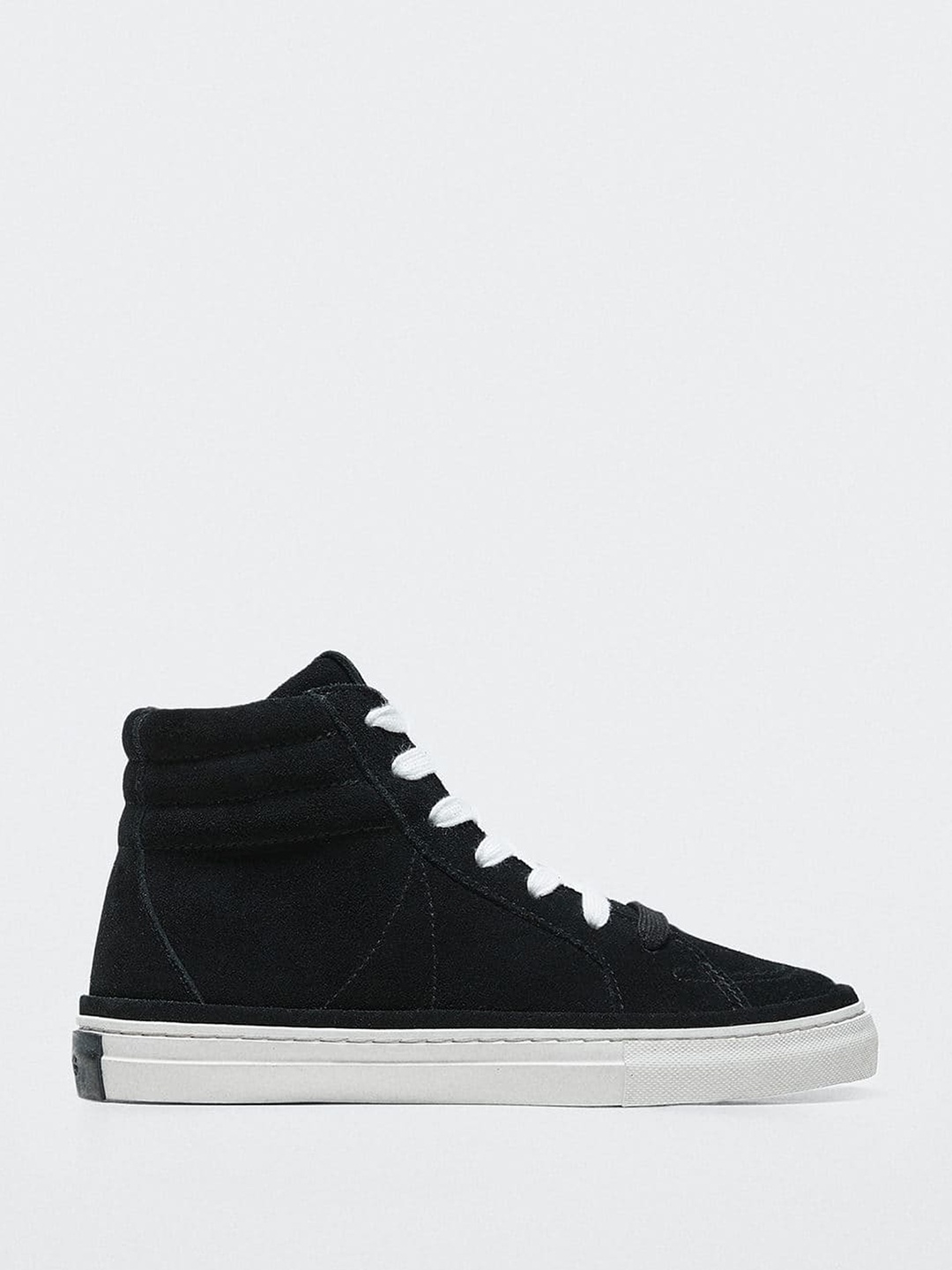 

Mango Kids Boys Sustainable Leather Mid-Top Sneakers, Black