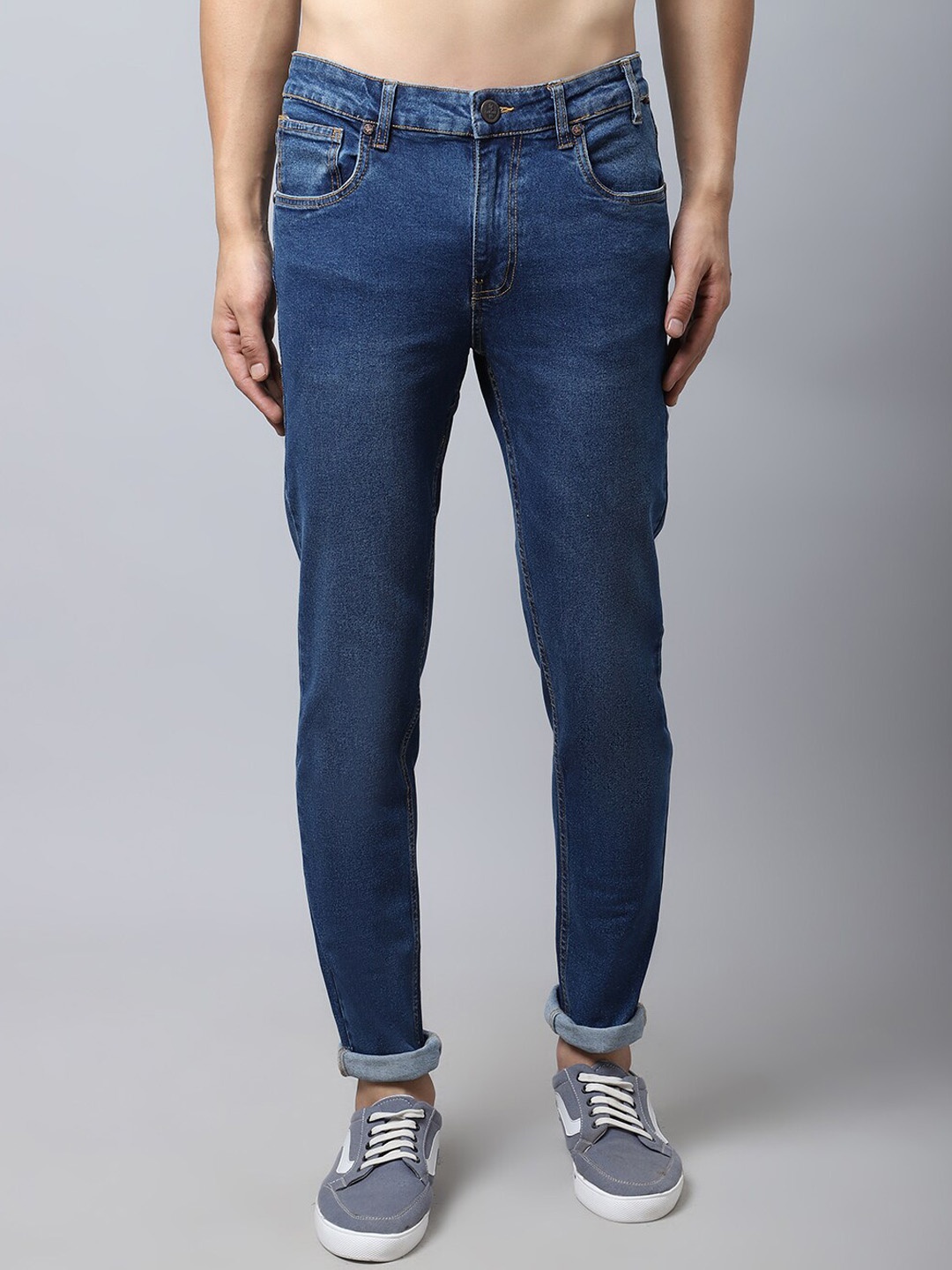 

Cantabil Men Blue Light Fade Jeans