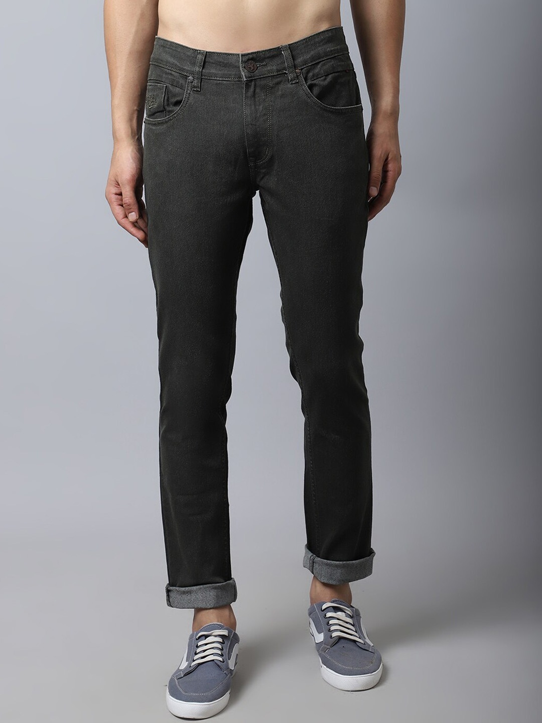

Cantabil Men Olive Green Casual Jeans