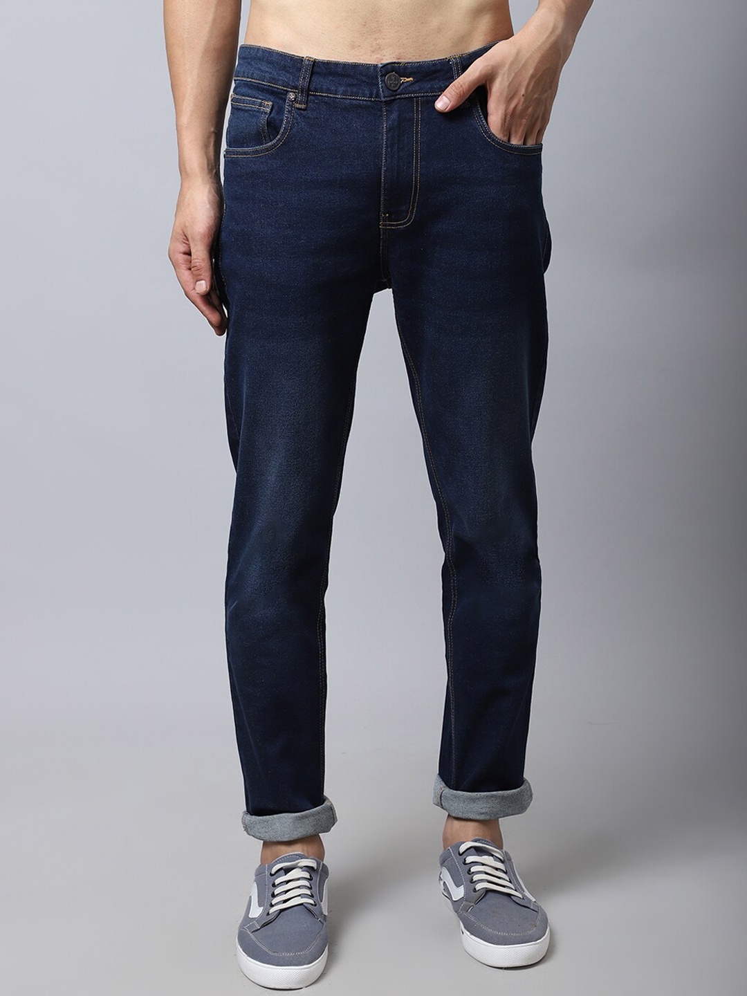

Cantabil Men Blue Light Fade Jeans