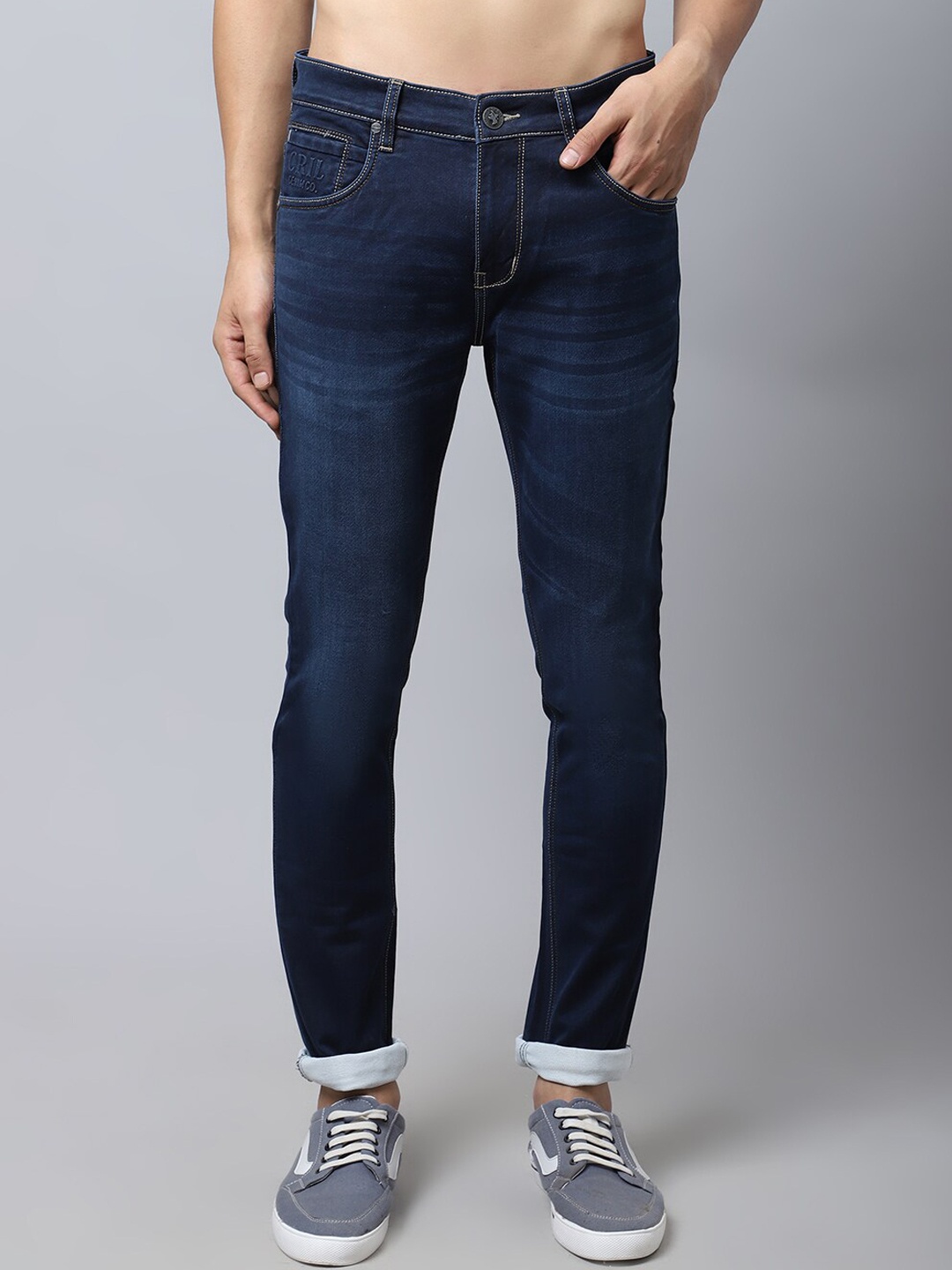

Cantabil Men Blue Light Fade Cotton Jeans