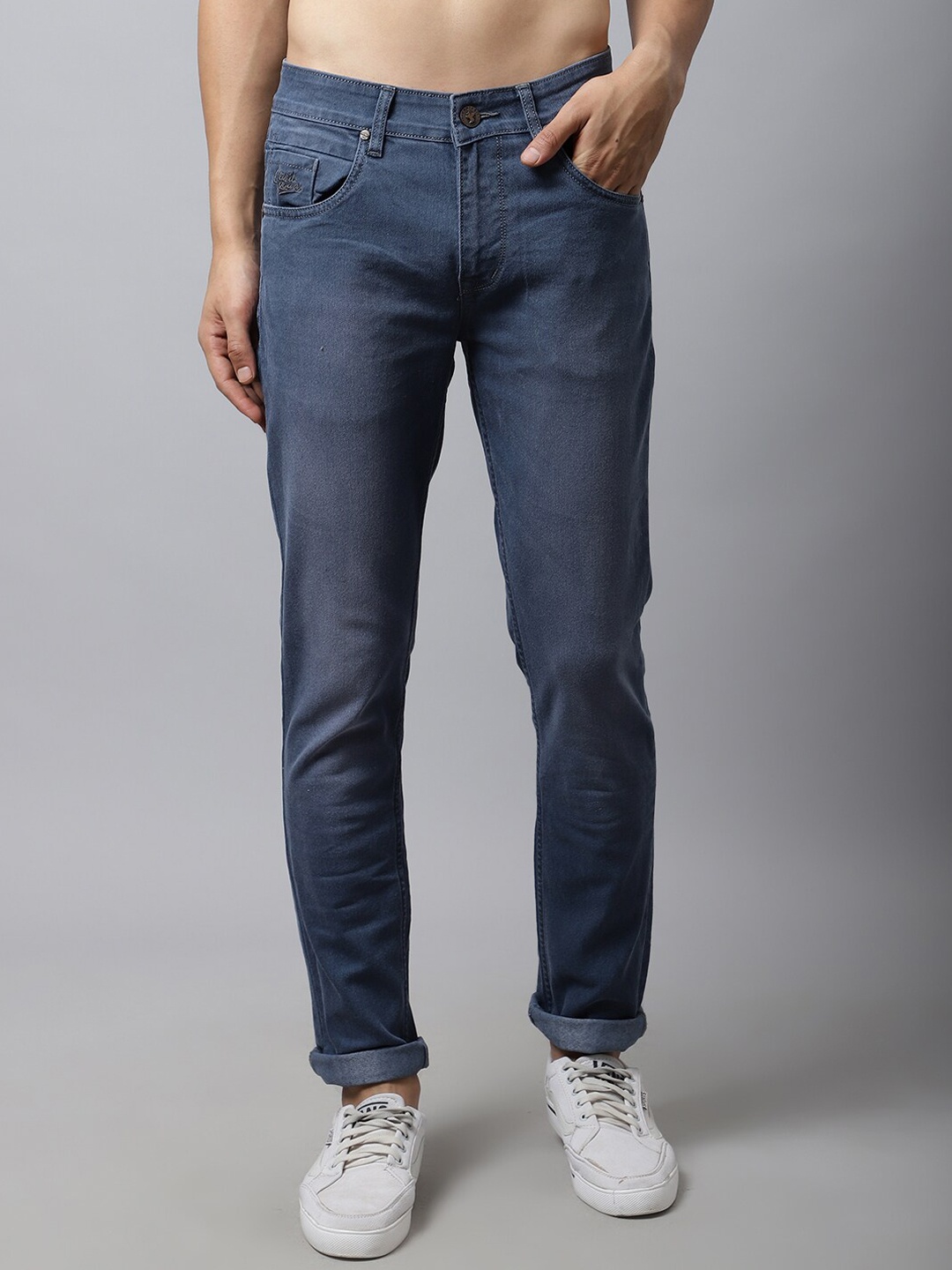 

Cantabil Men Blue Light Fade Jeans