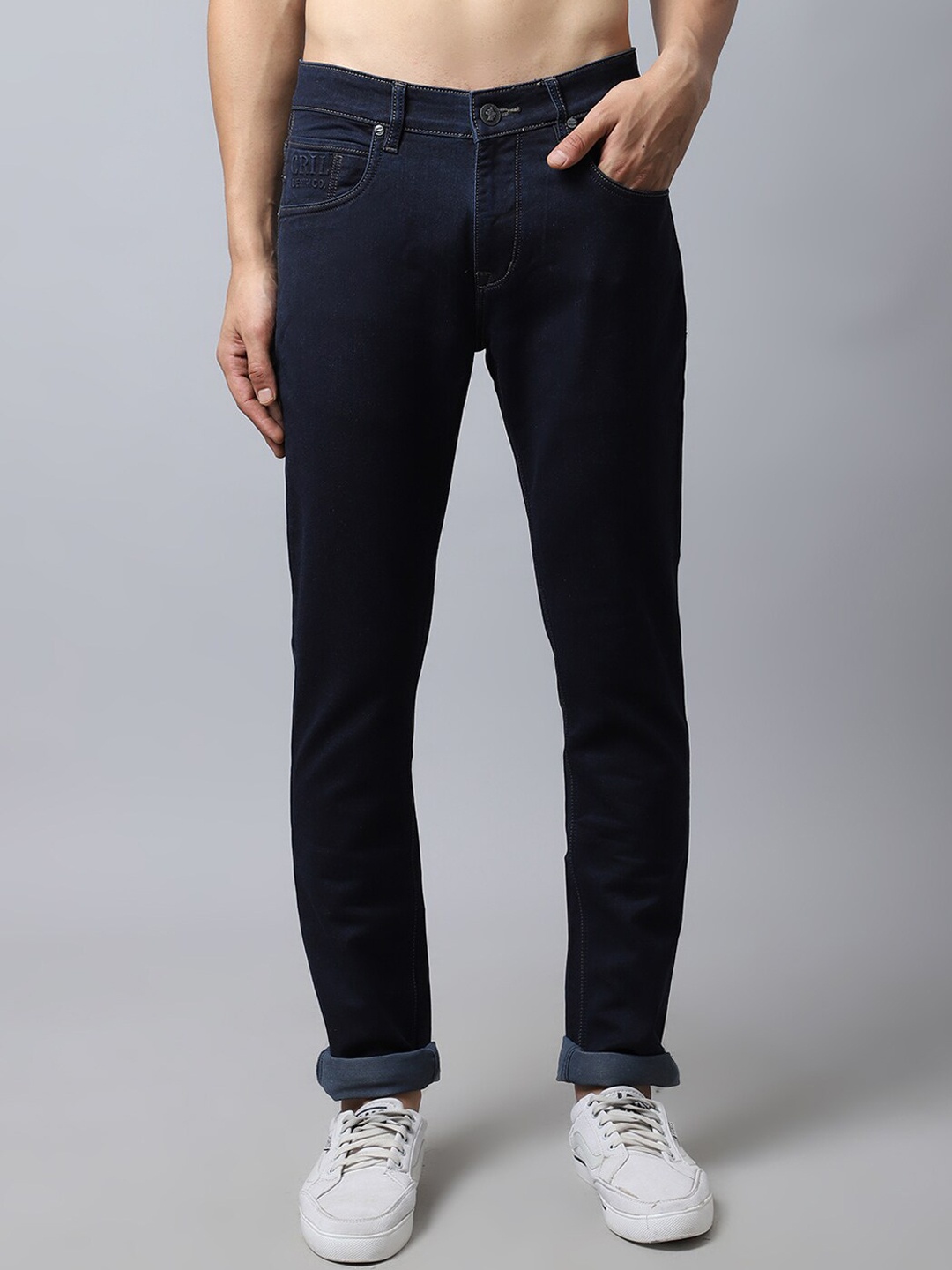 

Cantabil Men Blue Solid Jeans