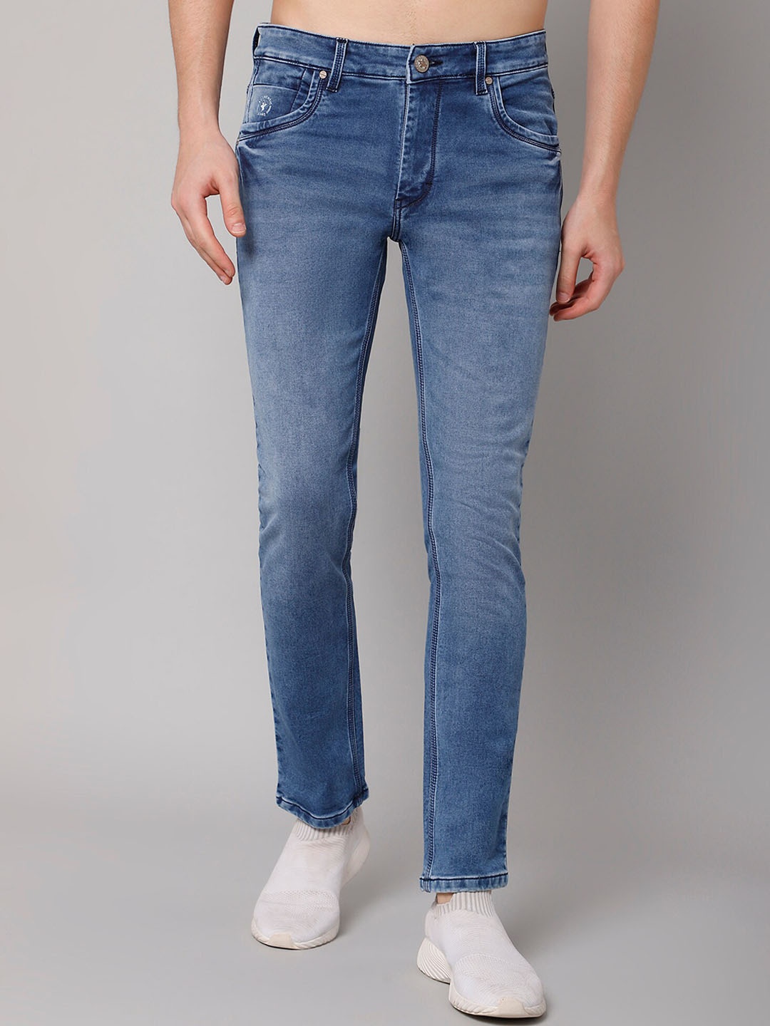 

Cantabil Men Blue Cotton Heavy Fade Jeans