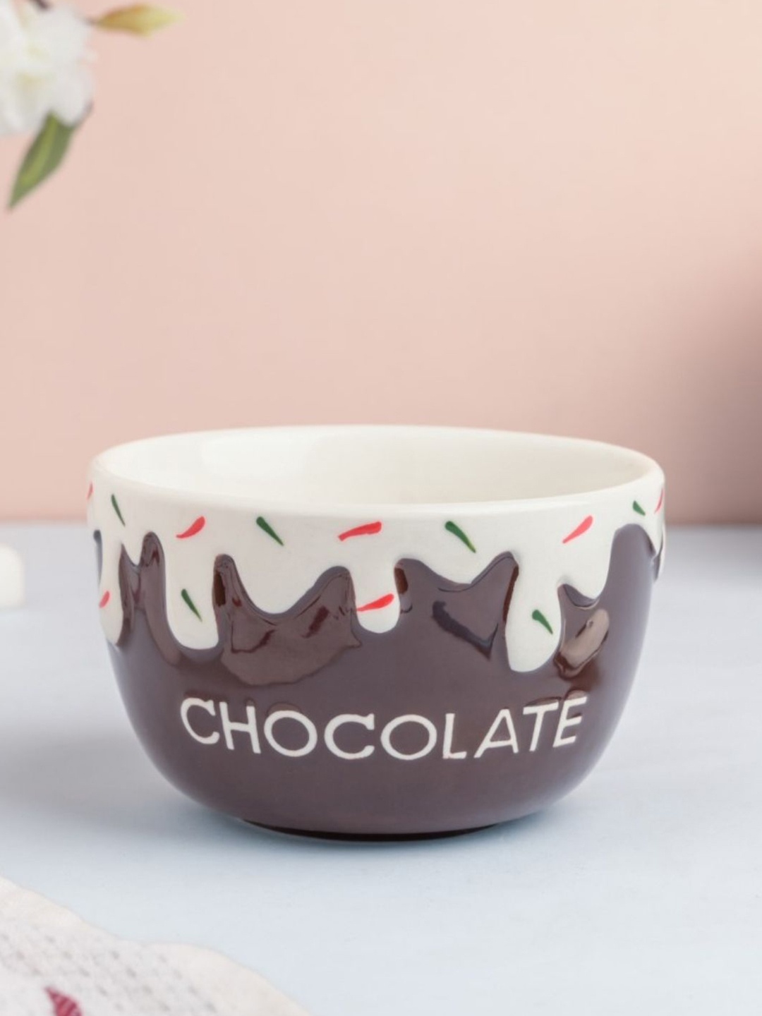 

Nestasia White & Black Printed Microwave safe Ceramic Glossy Bowl