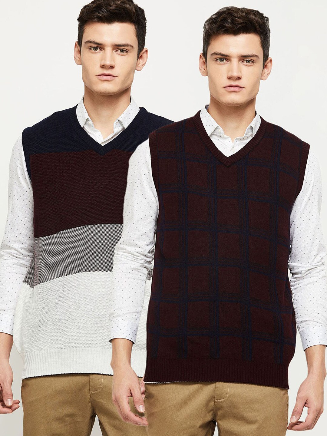 

max Men Sleeveless Reversible Sweater, Burgundy