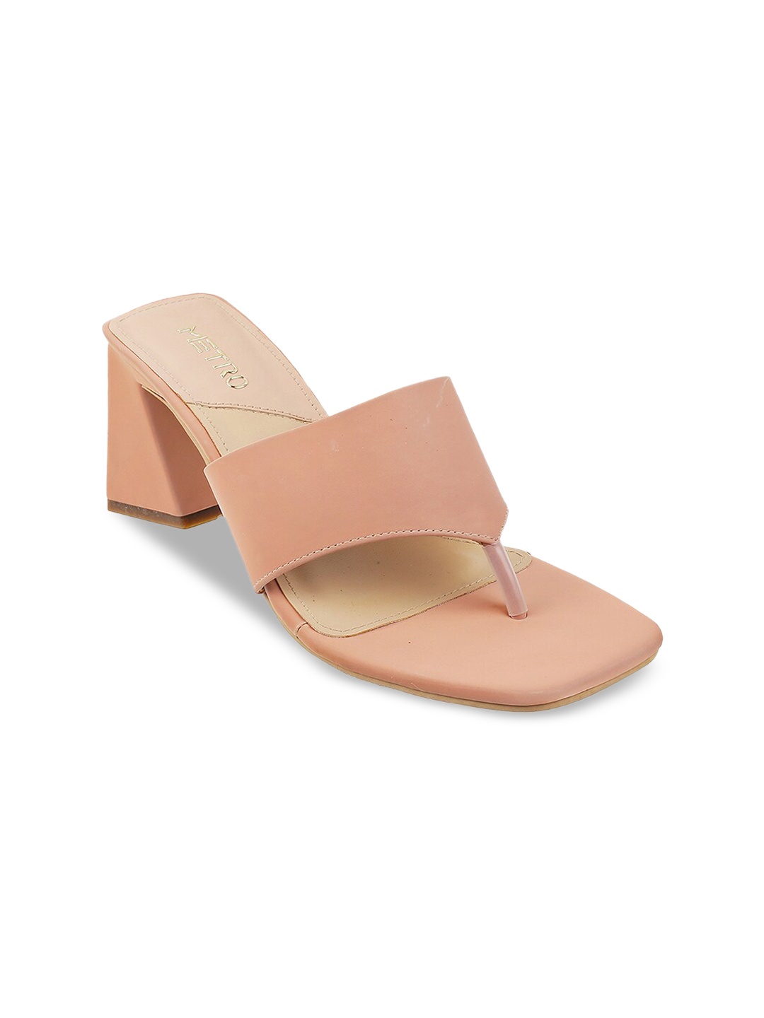 

Metro Women Peach Solid Synthetic Block Heels