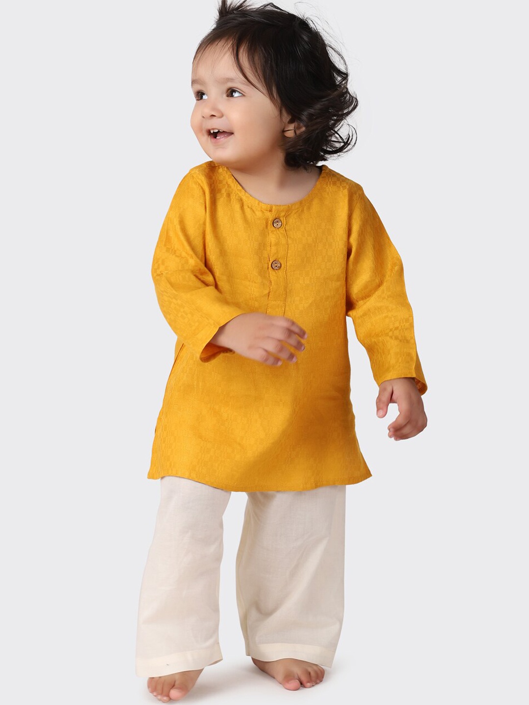 

Fabindia Boys Yellow Long Kurta