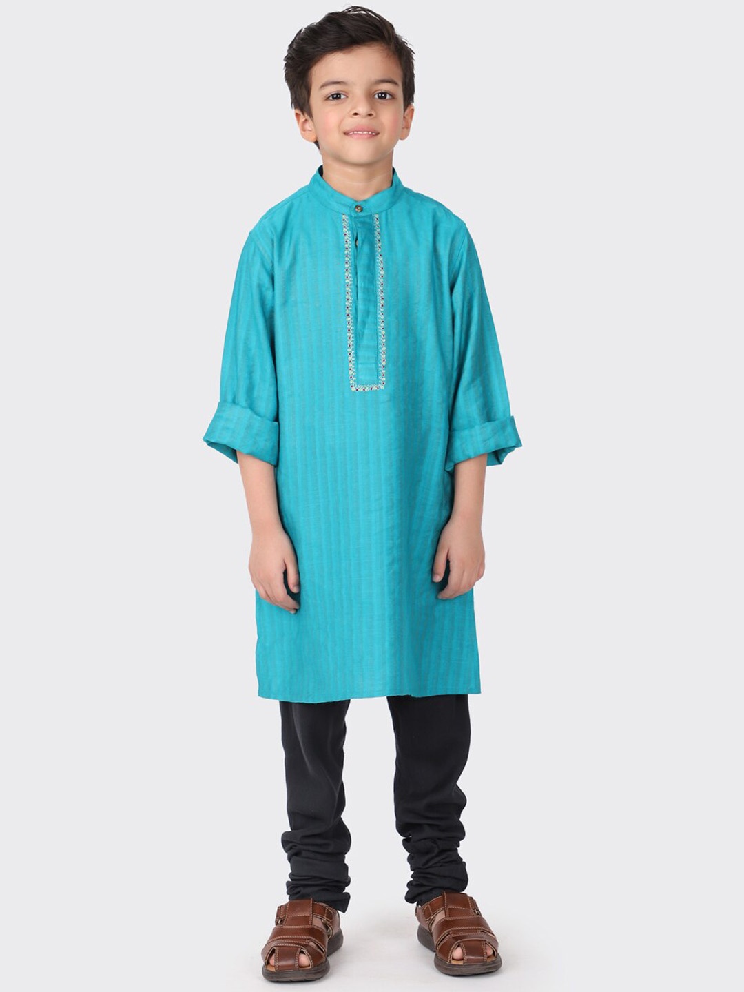 

Fabindia Boys Blue Striped Kurta