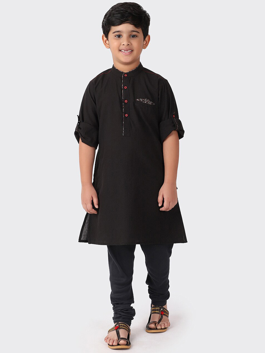 

Fabindia Boys Black Cotton Kurta