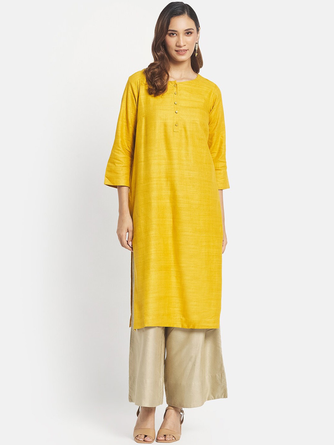 

Fabindia Women Yellow Kurta