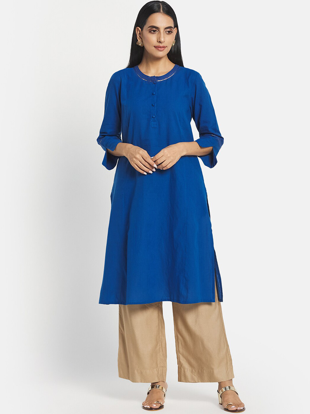 

Fabindia Women Blue Kurta