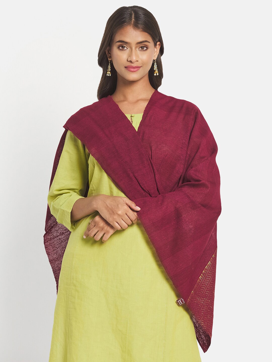 

Fabindia Women Maroon & Gold-Toned Stole