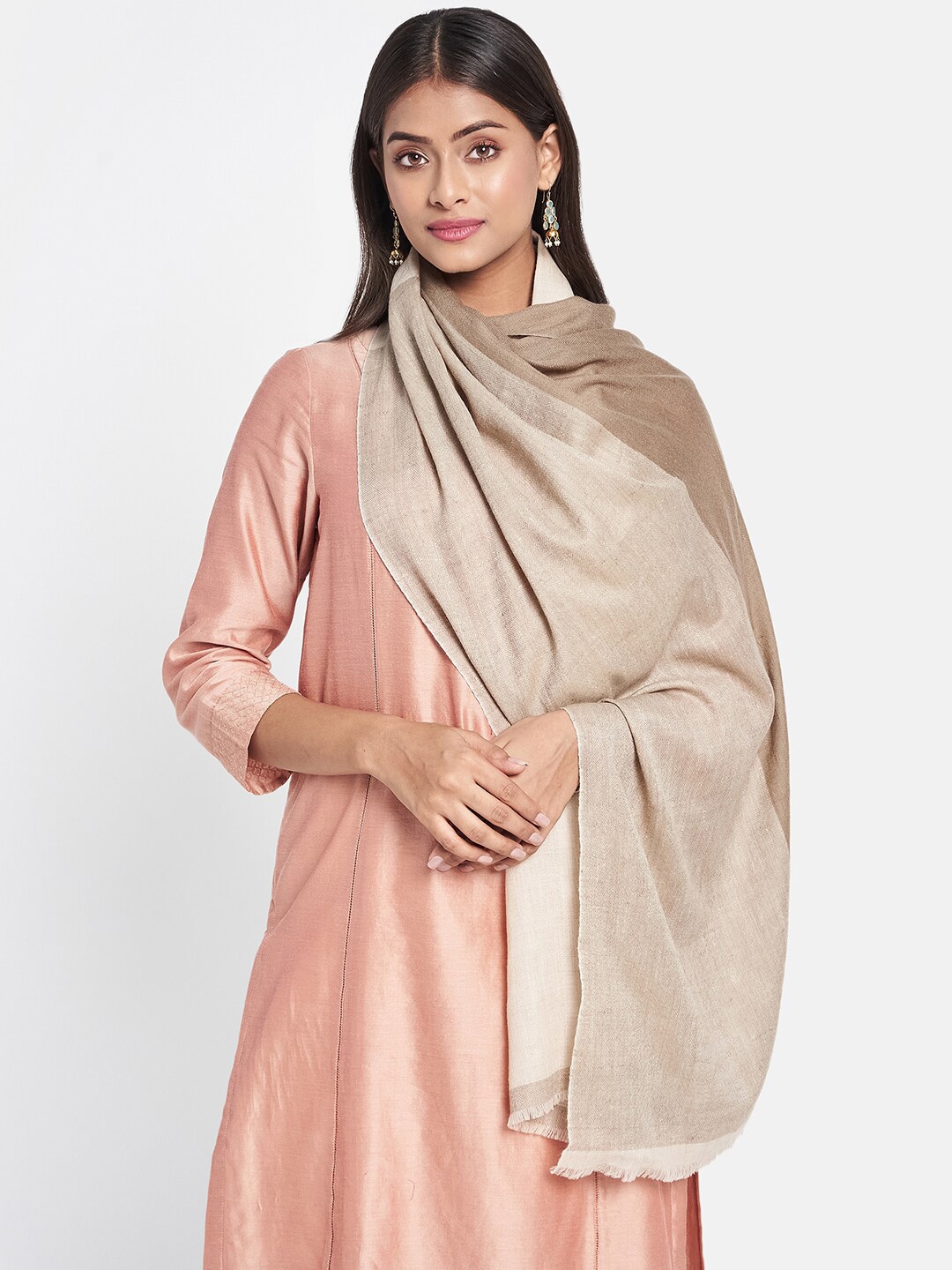 

Fabindia Women Beige & Grey Woven Design Stole