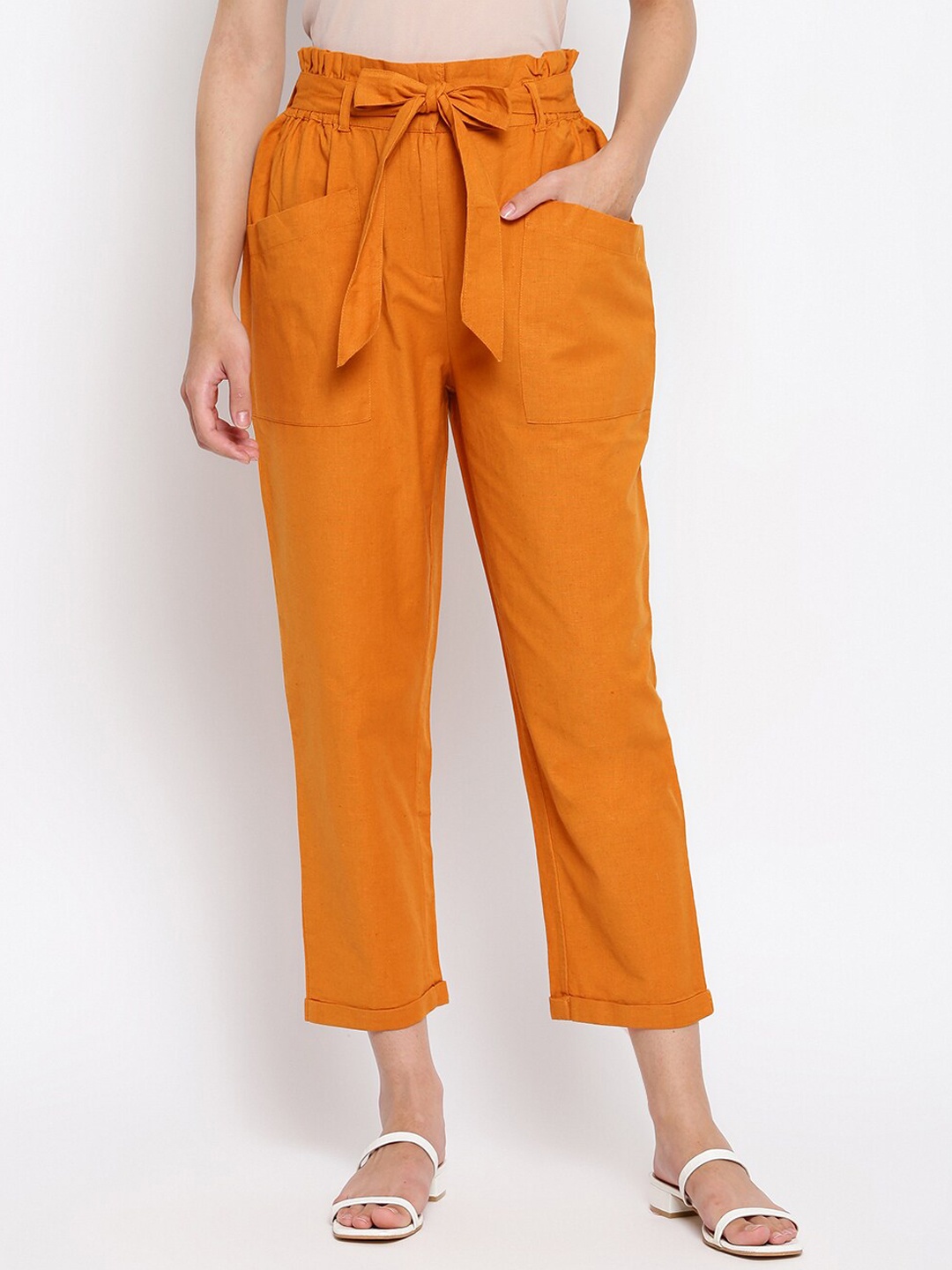 

Fabindia Women Mustard Yellow Trouser
