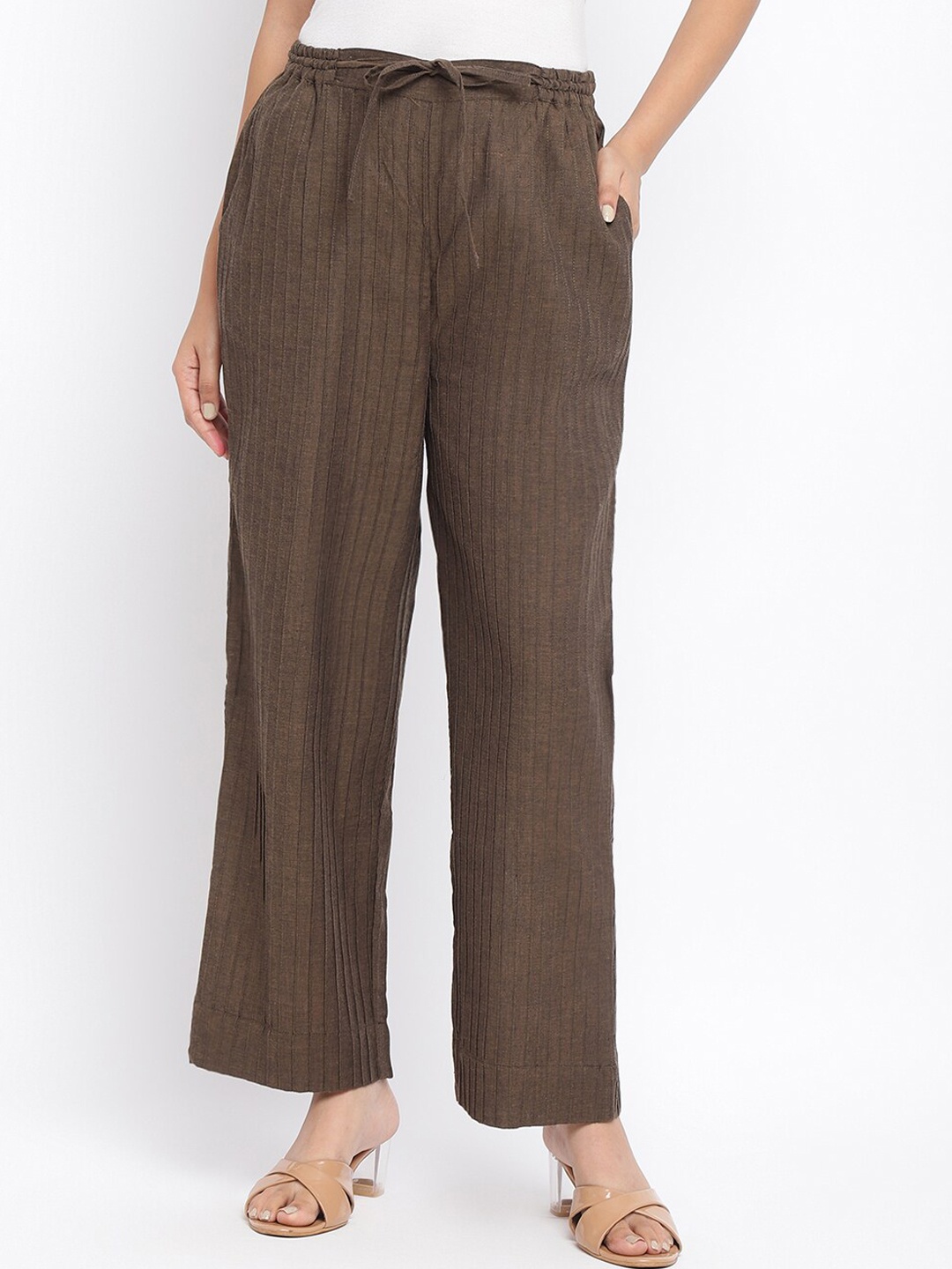 

Fabindia Women Brown Easy Wash Trousers