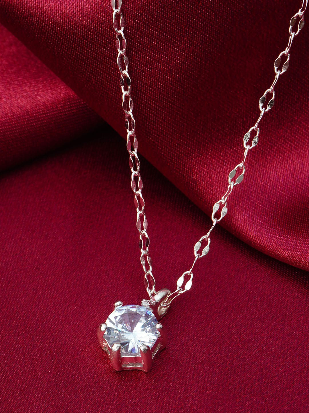 

Ferosh Gold-Toned Crystal Studded Pendant & Chain