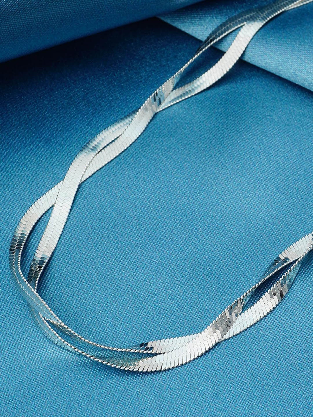 

Ferosh Women Silver-Toned Snake Layered Necklace