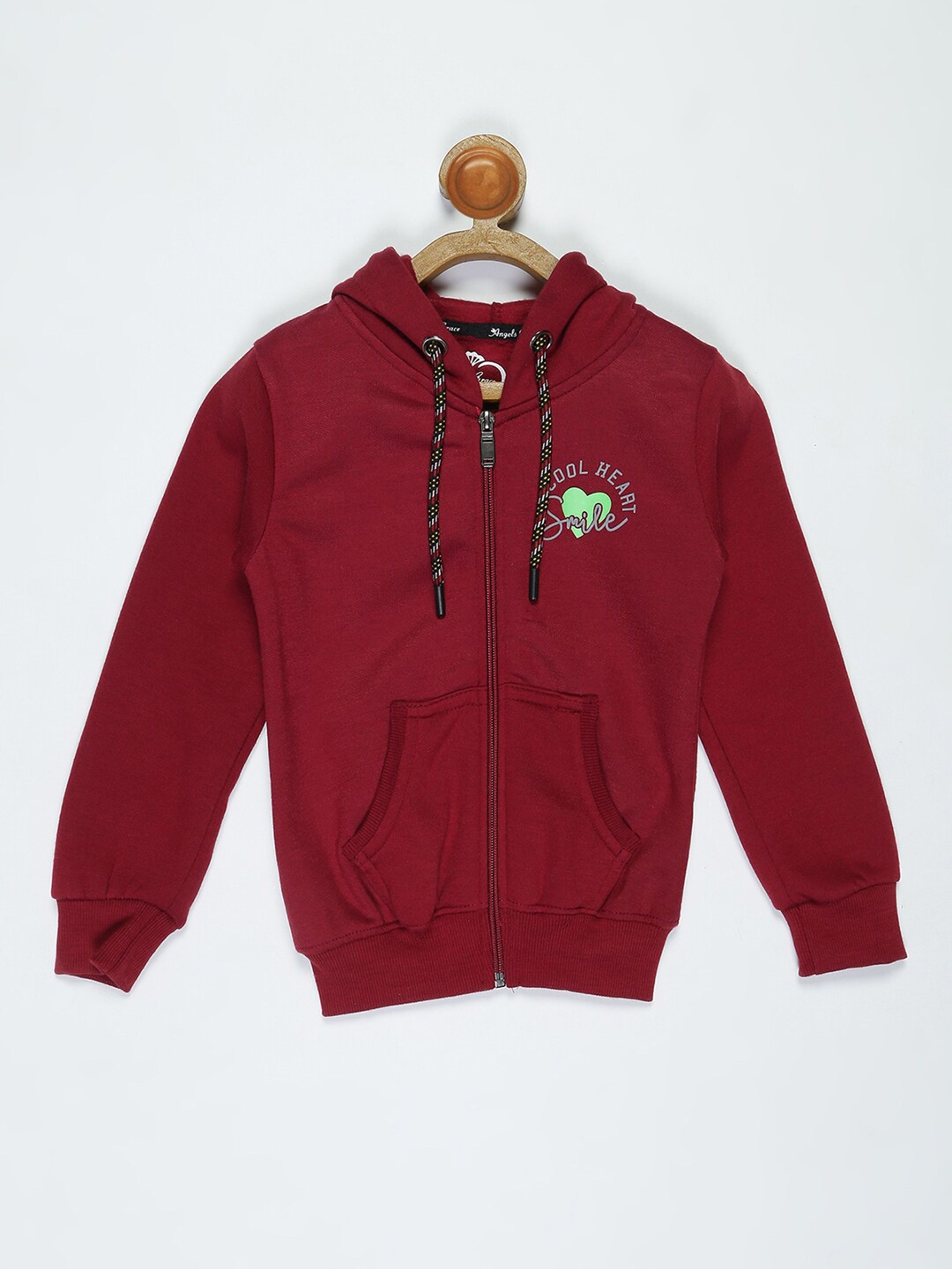 

V2 Value & Variety Girls Maroon Open Front Jacket